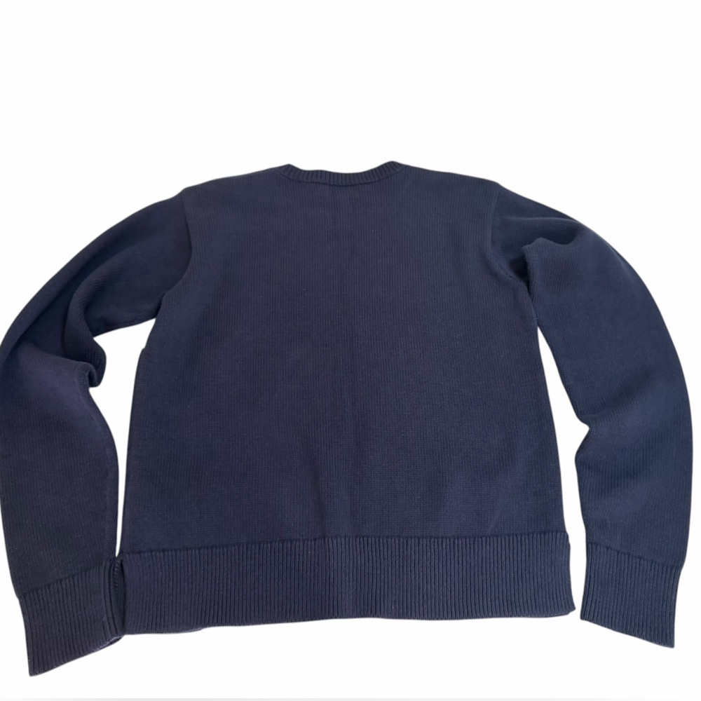 Polo by Ralph Lauren Navy & Cream Logo Cotton Knit Crew Sweater Heritage - Picture 3 of 10